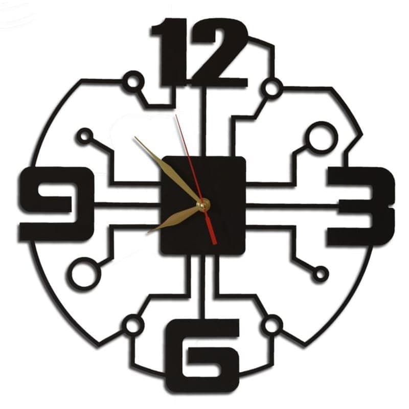 Precision Tech Circuit Board Geometric Wall Clock