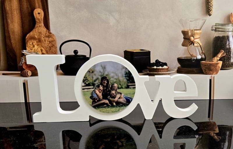Personalized "LOVE" Freestanding Family Photo Frame Plaque