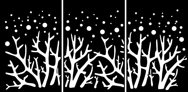 Boreal Pine Forest Snowfall 3-Panel Wooden Wall Triptych