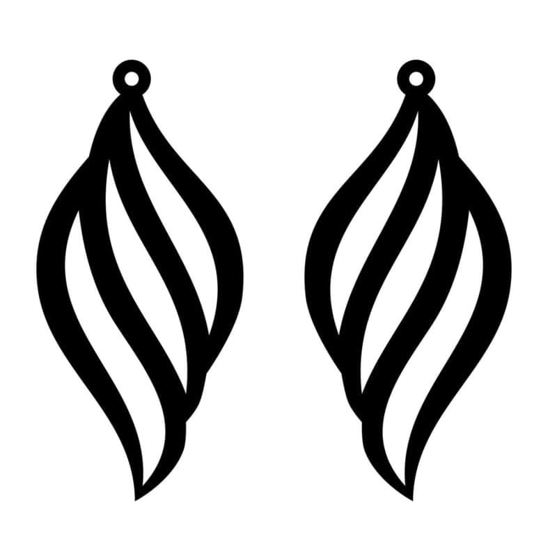 Laurentian Forest Botanical Leaf Hardwood Drop Earrings thumb 2