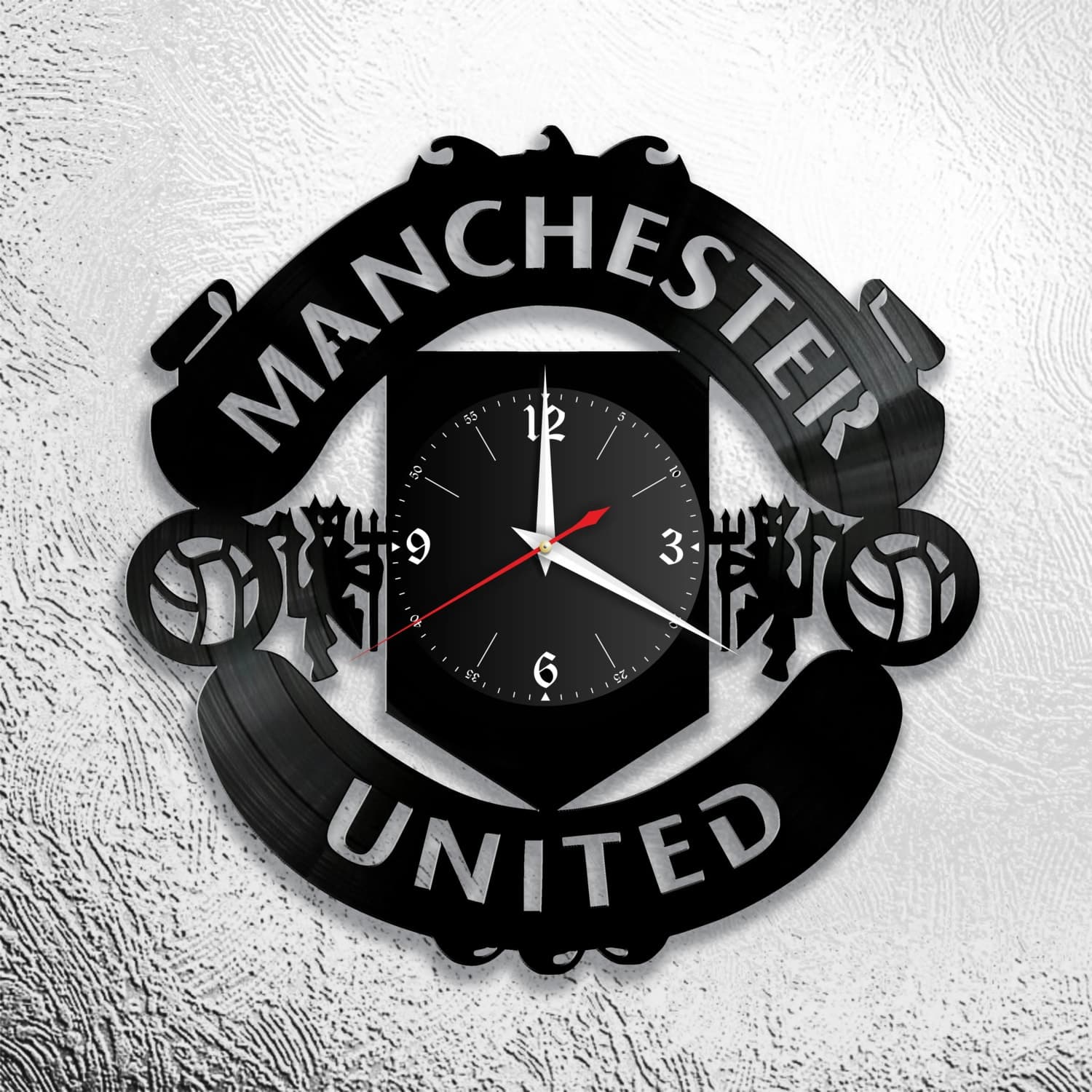 Premier Football Club Crest Upcycled Vinyl Record Clock