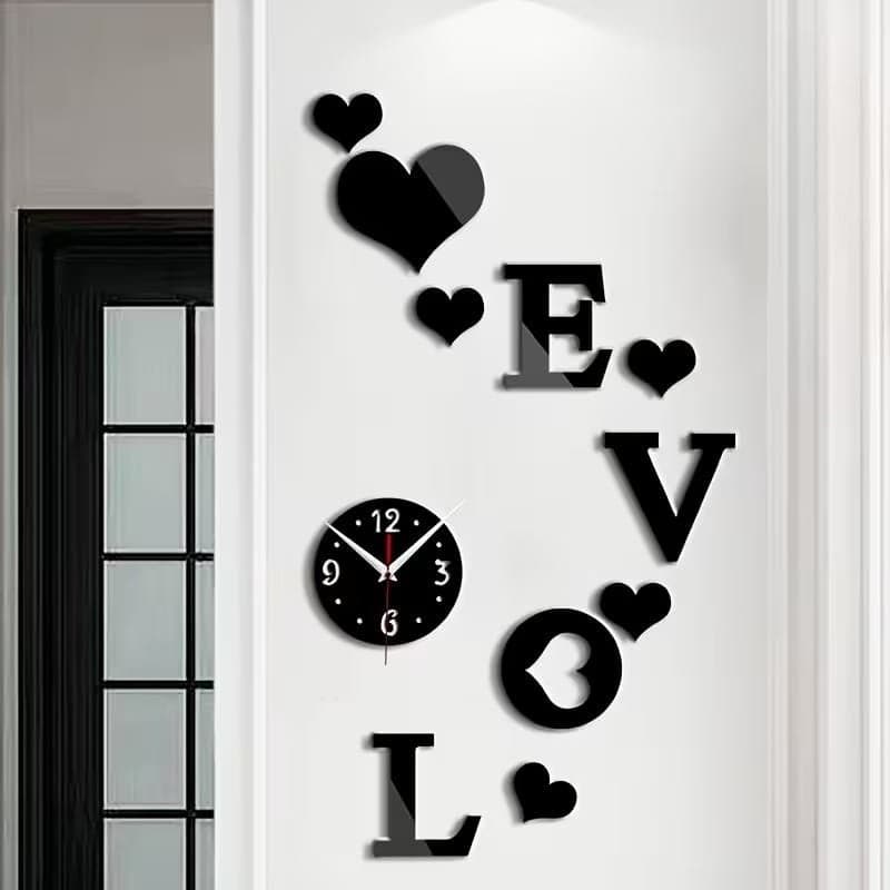"HOME" Heart Photo Frame Artisan Silent Wall Clock thumb 2