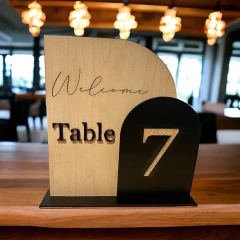 Archival Maple Arched Event Table Numbers (Set of 1-15)