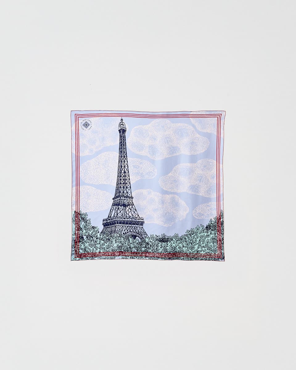 Day Blue Silk Twill Scarf (67x67cm) - Day & Night Collection